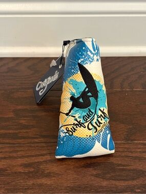 PRG Golf Original Surf & Turf Magnetic Closure Blue/White Blade Putter Cover NWT